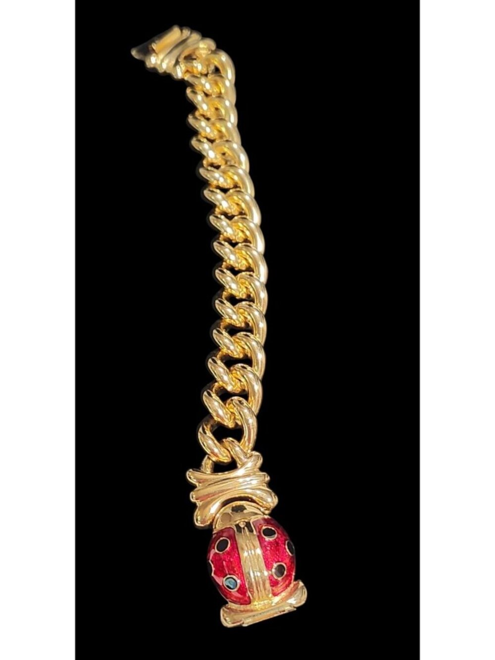 Joan Rivers Ladybug Beetle Gold-Tone Chunky Cable Bracelet - Picture 3 of 9
